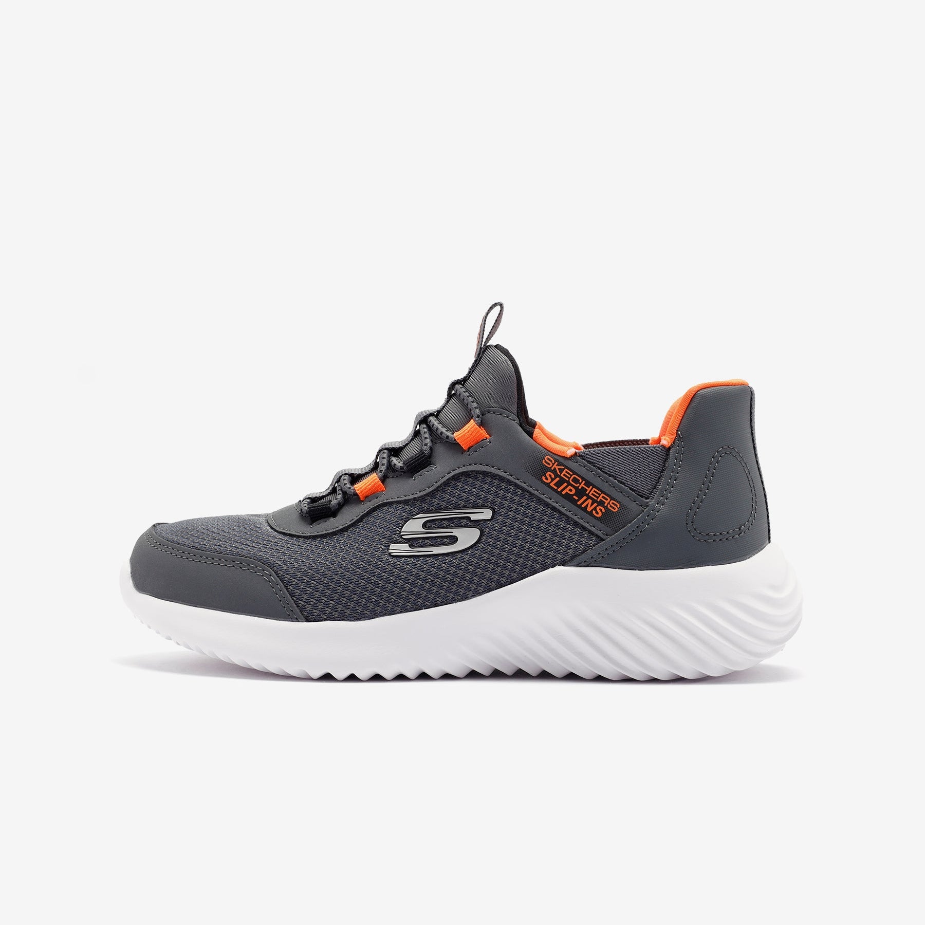 Skechers Bounder Brisk-Burst Grey Kids Large Boy Sport Shoe